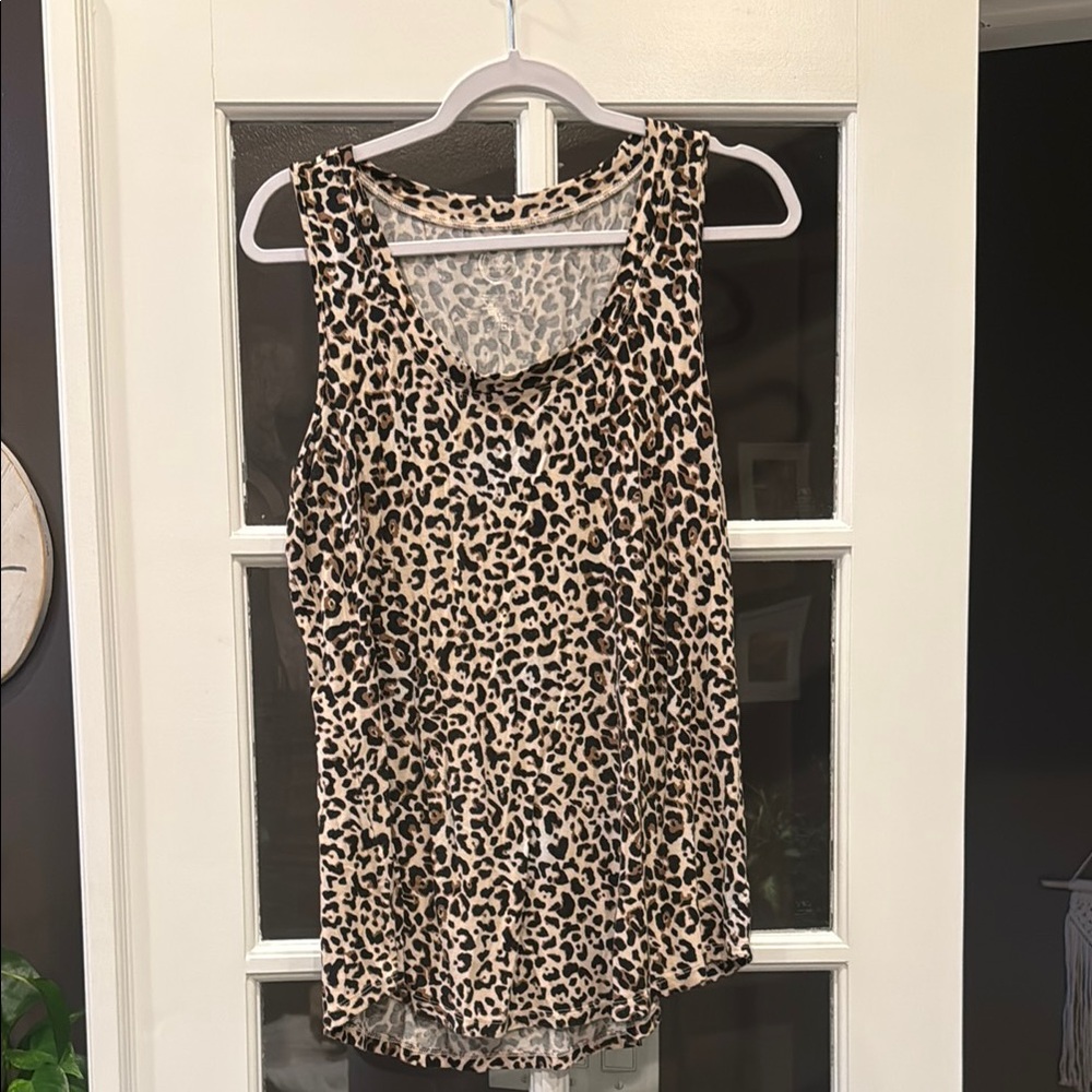 Maurices Tan Leopard Print Sleeveless Tank Top
